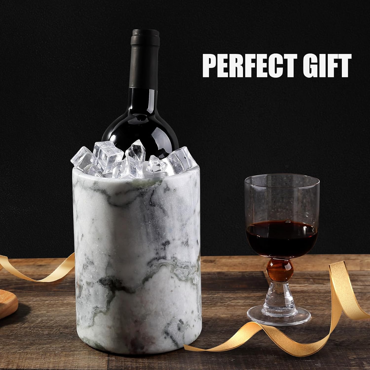 Marble Wine Bottle Chiller Bucket - Versatile Wine Chillers for Bottles - Handcrafted Wine & Champagne Cooler for Parties, Dinner - Applicable to Kitchen Utensil Holder Ideal for Wine Enthusiasts - Image 6