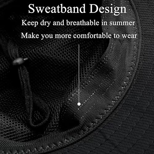 Miniatura 5 de Sombrero plegable de la tribu al aire libre,Sombrero de pesca de playa de ala ancha plegable de malla ancha,Sombrero de cola de caballo de las