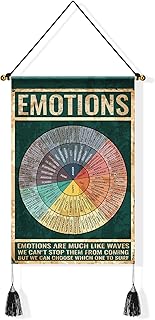 Tatuo Feelings Wheel Poster Mental Health Tapestry, 20 x 13 Inch Emotion Chart Therapy Counseling Office Decor Emotional Learning Wall Art Calming Corner Posters for School Classroom(Emotions)