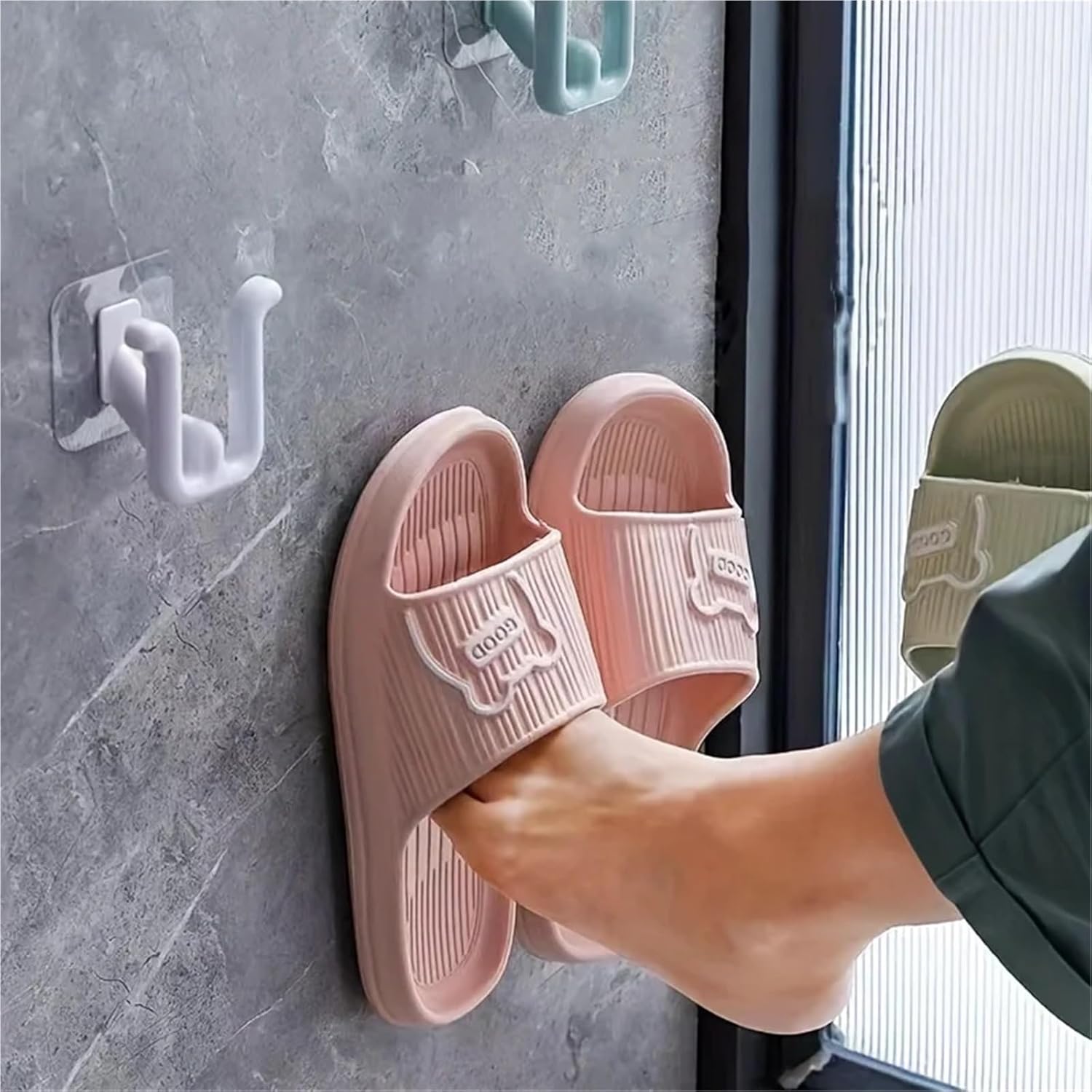 Wall Mounted Shoe Rack 40pcs Shoe Rack - Waterproof Wall-Mounted Hook, Suitable for Bathroom and Kitchen For Closet Organization