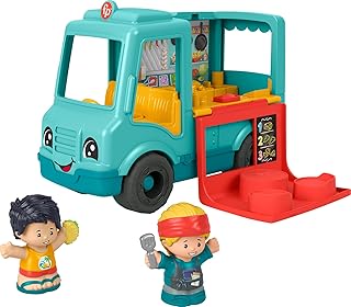Little People Musical Toddler Toy Serve It Up Food Truck Vehicle with 2 Figures for Pretend Play Kids Ages 1+ Years​