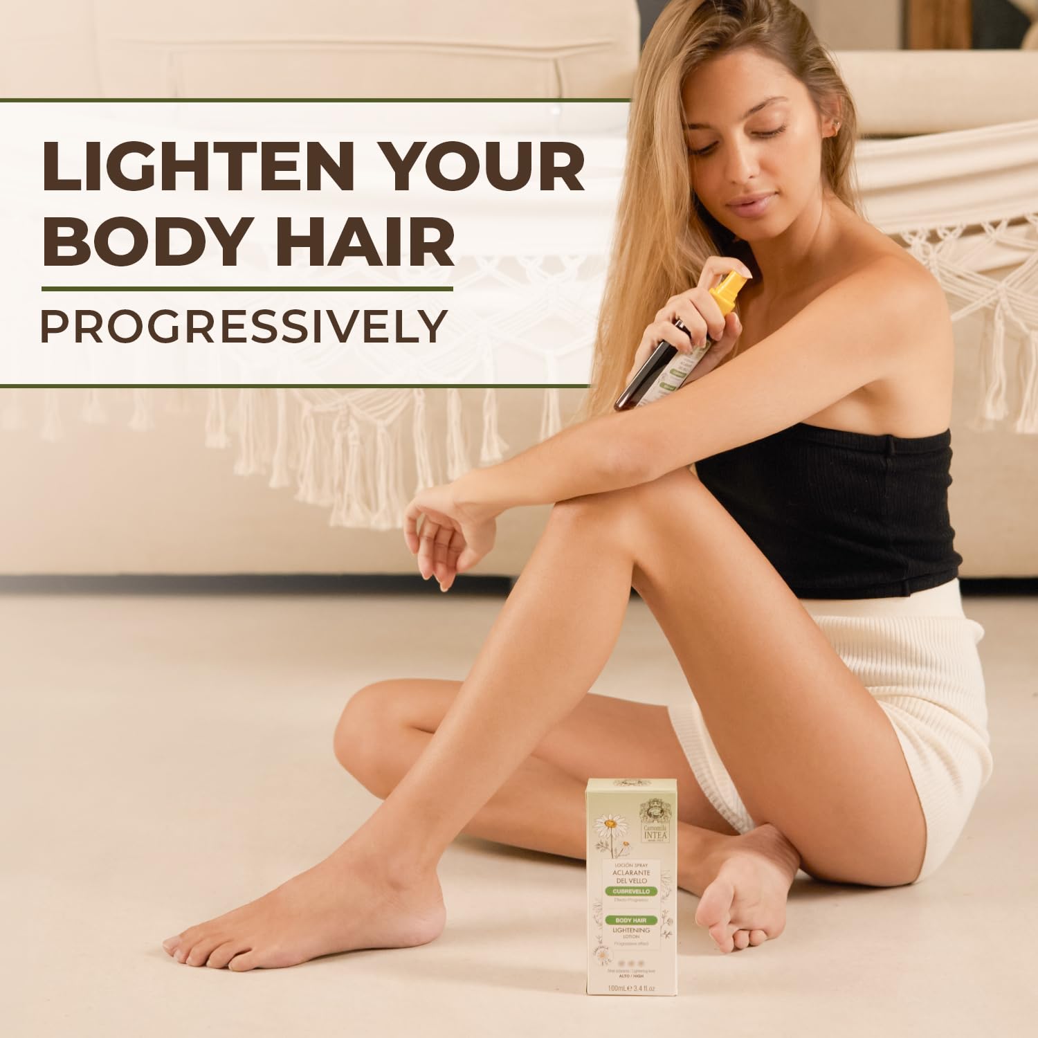 Intea Cubrevello Hair Lightener Lotion - Bottle Spray with Ecologic Natural Chamomile Extract - Paraben and Ammonia FREE - 3.4 oz