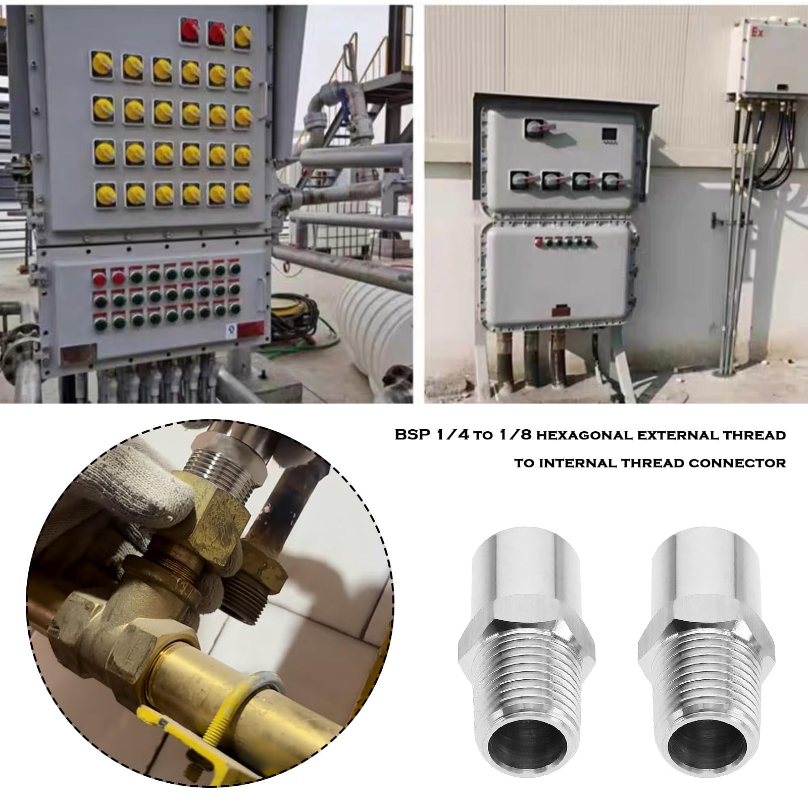 Generico-Nuovo Pipe Raccordo Di Tubo Esagonale Riducendo In Ottone 1/2" X 3/8" Ale NPT - Foto 3