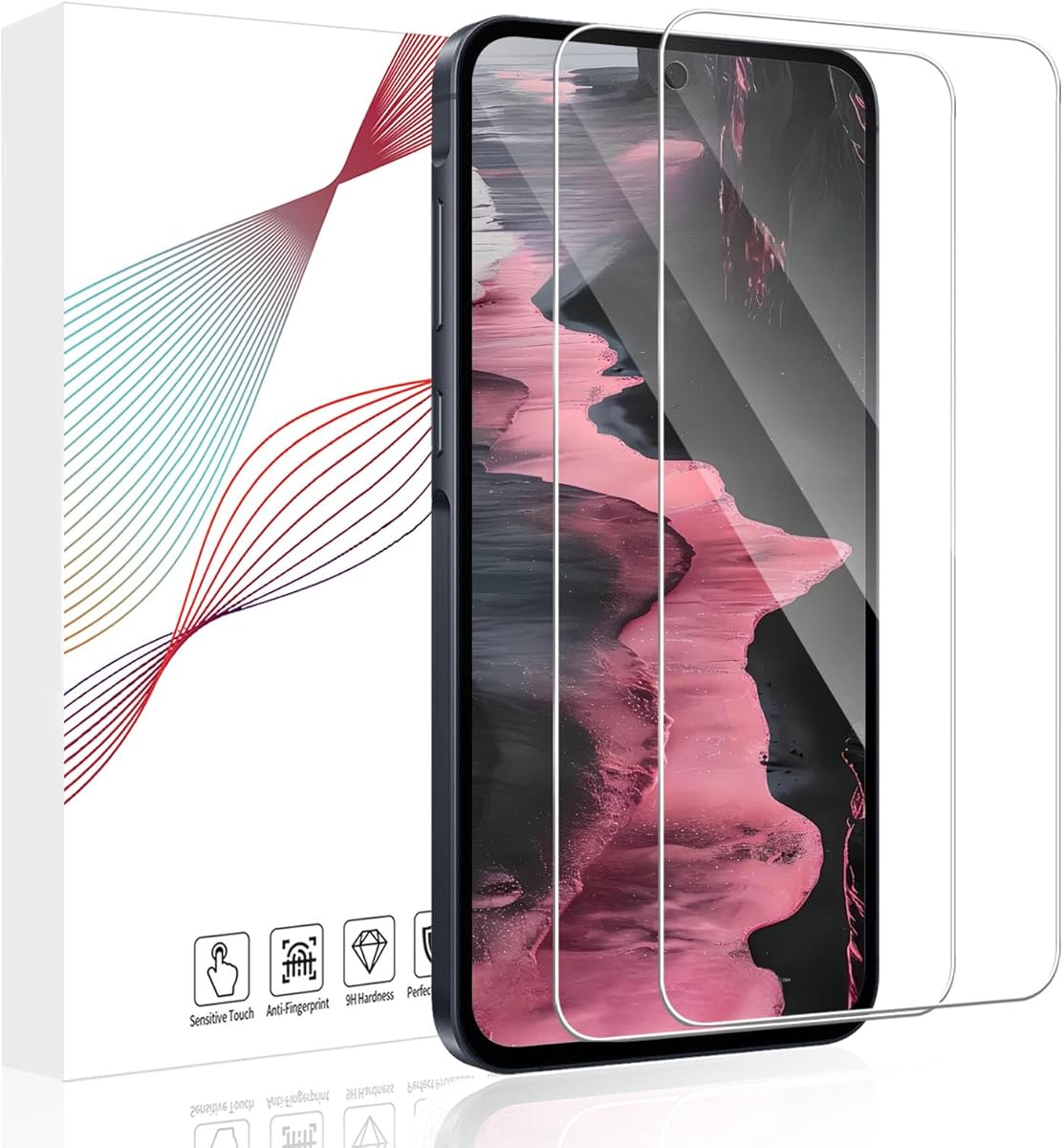 Bodyguard 2 Stück Schutzfolie für Panzerglas für Samsung Galaxy A35/A55 5G, 2.5D Kante Ultra-Klar Ohne Luftblasen Kratzfest Samsung A55 Schutzglas, Hohe Empfindlichkeit 9H Härte Samsung A35 Glasfolie