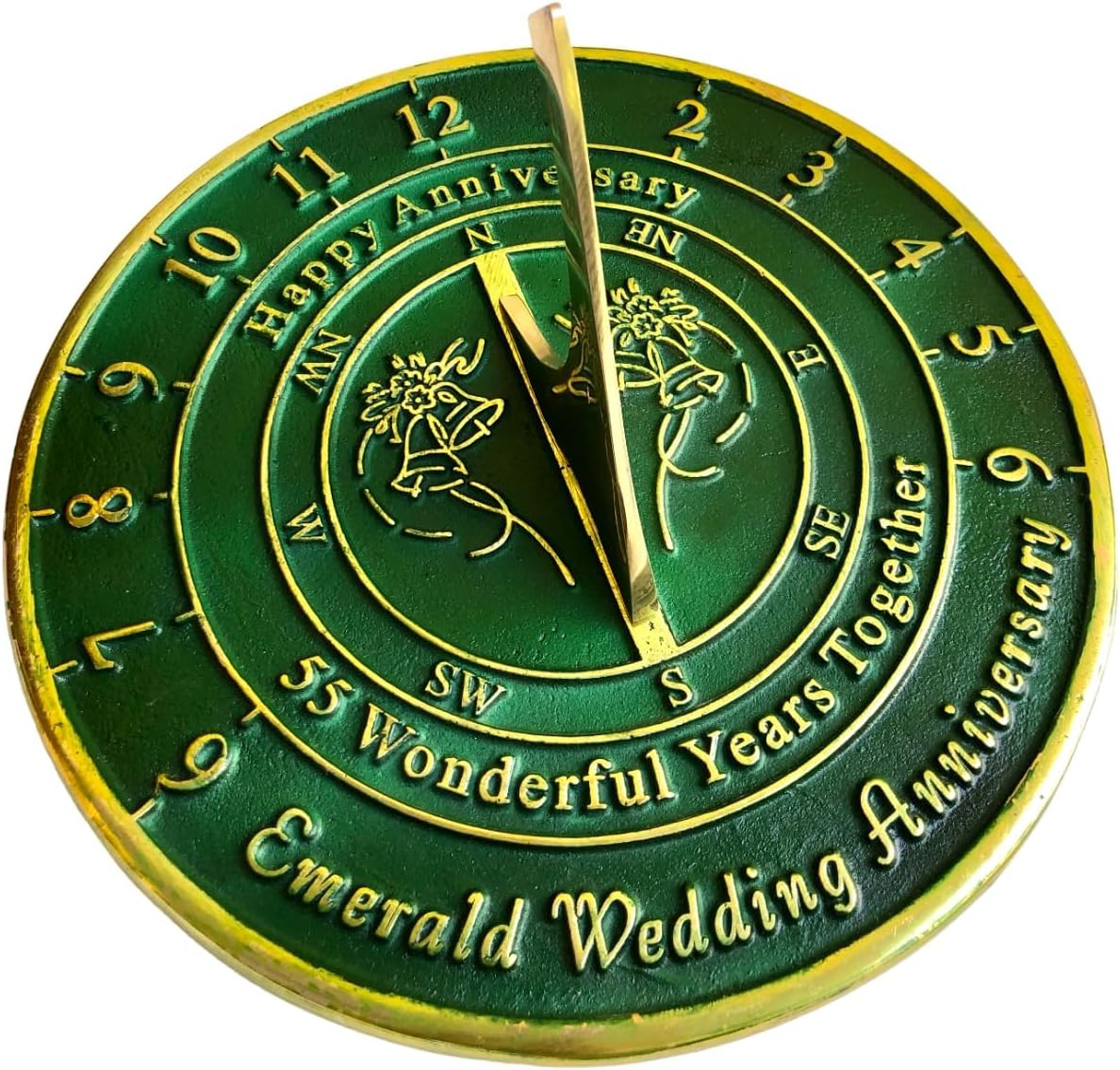 NauticalMart 55th Emerald Wedding Anniversary Sundial Gift