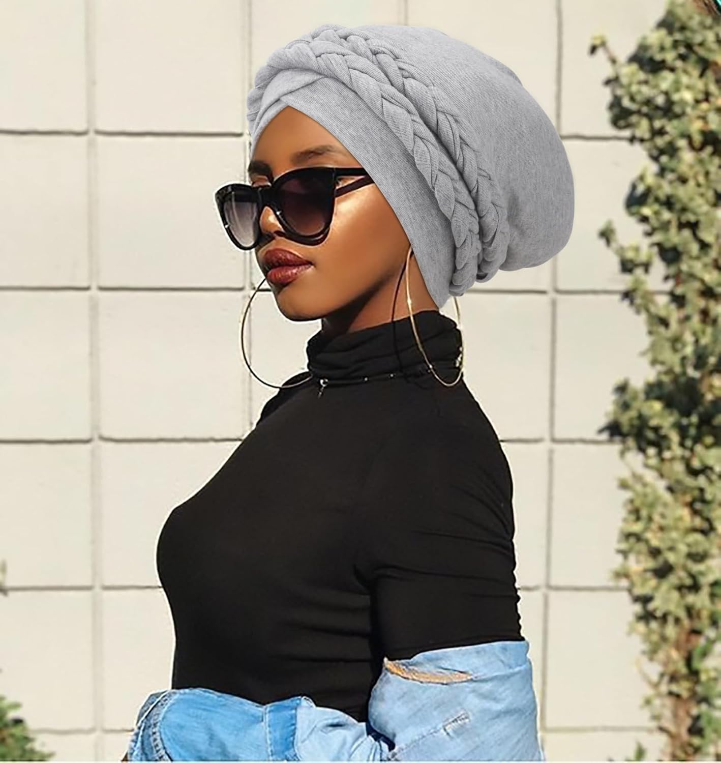 African Women Turban Caps Pre-Tied Twisted Turbans Head Scarf for Women Hair Wraps Cover Beanie Cancer Chemo Headwear - Image 5