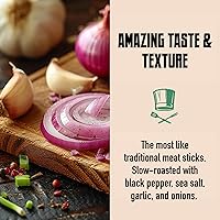 Vista 5 de AGRO POWER Barras de Carne Seca Vegana, Original Sabrosa a Base de Plantas, Bolsa de 7 Barras con 10g de Proteína, Sin GMO, 40% Menos Sodio, Cero