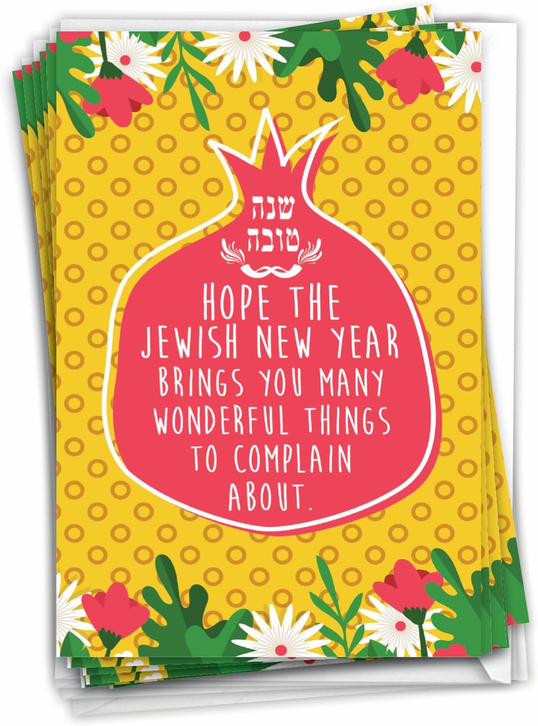 NobleWorks - Wonderful Things - 12 Funny Rosh Hashanah Cards Boxed - Bulk Set Jewish Holiday Cards, C7735RHG-B12x1