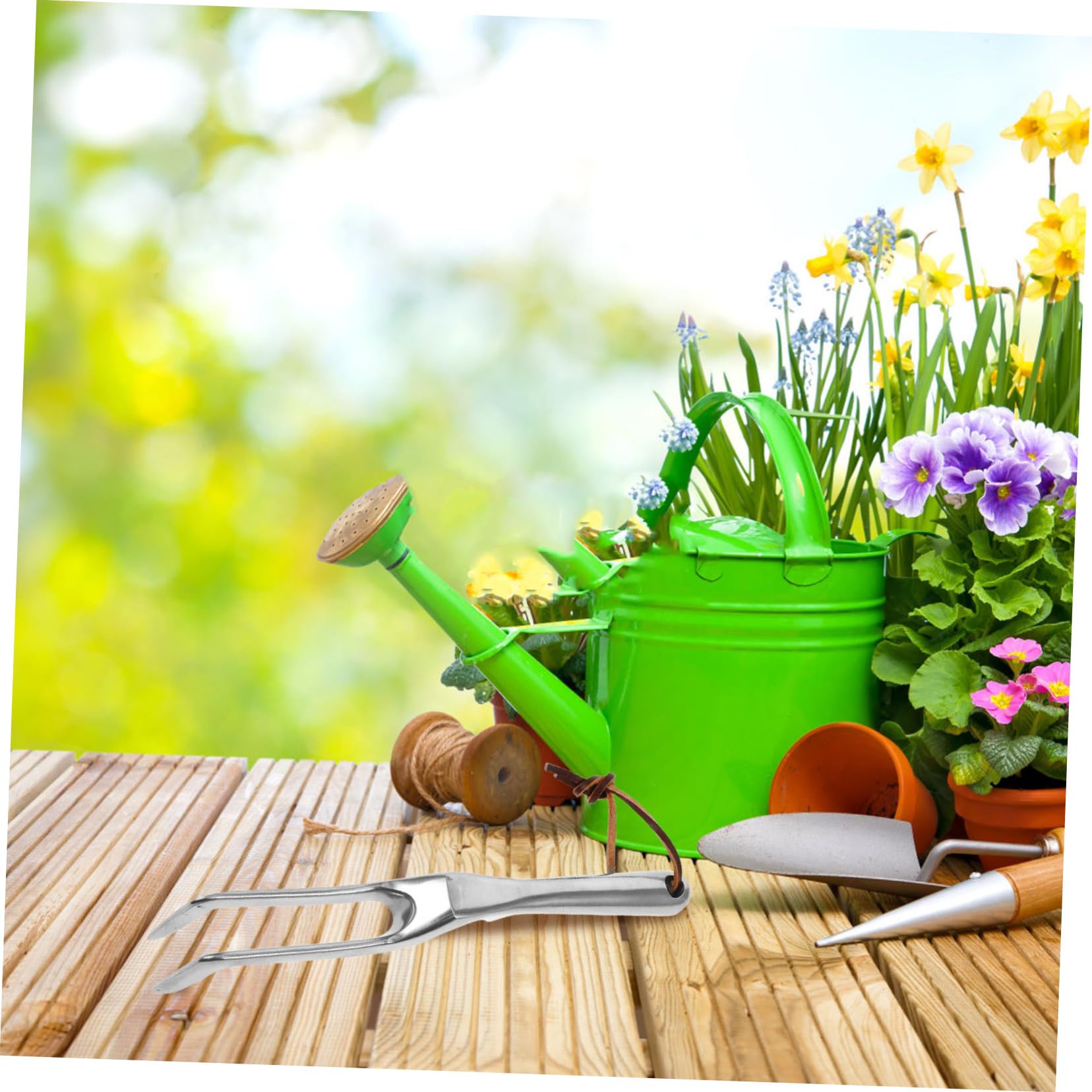 NUOBESTY 5 Teilige Rechen Für Rasen Gartenarbeit Hand Mini Picker Gartengeräte Heckenrechen Landschaftsbau Unkrautstecher Pflanzrechen Gartengrubber Kleiner Rechen Silber
