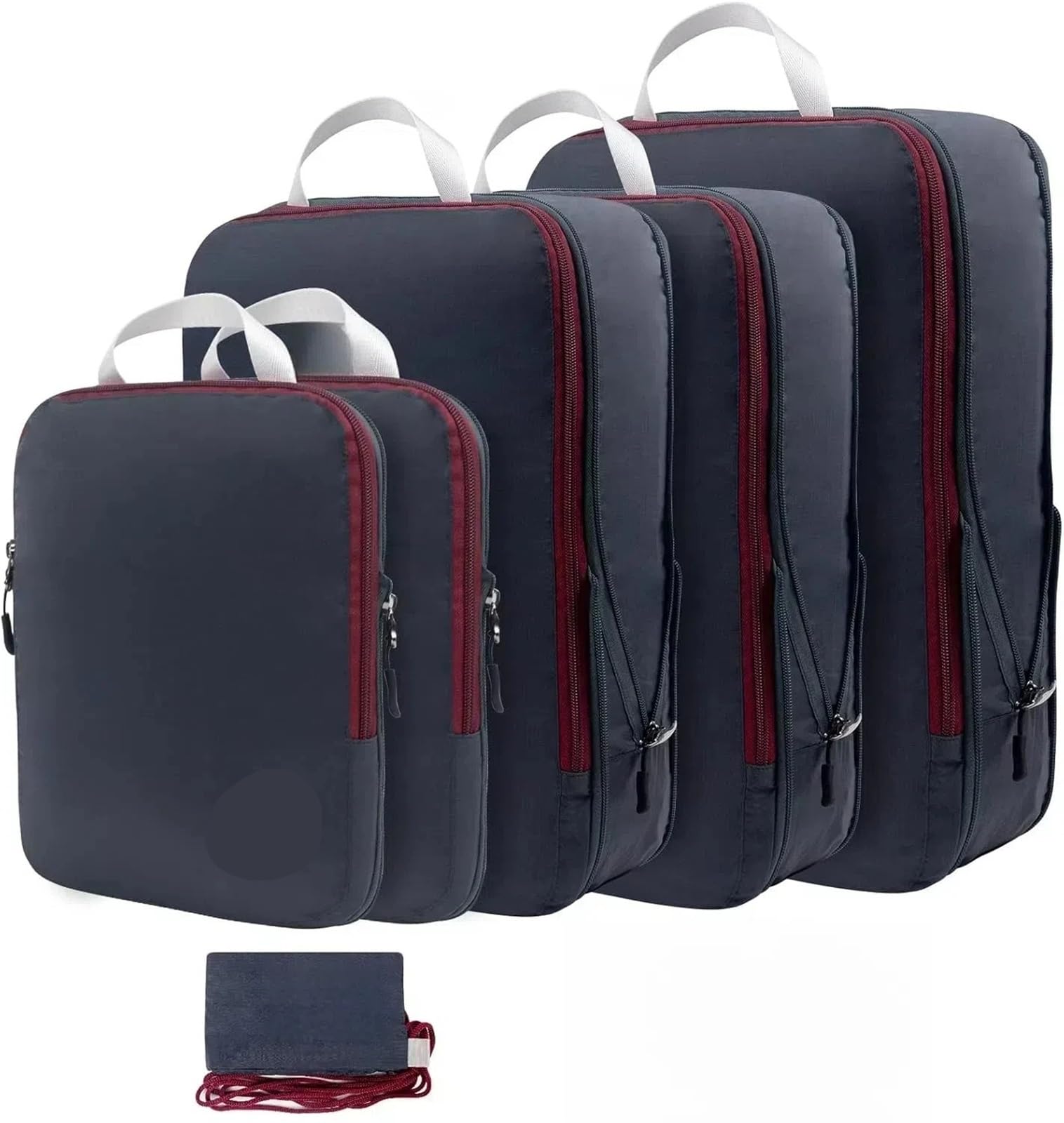 YILWPV Waterproof Compression Packing Cubes For Suitcases,Travel Essentials Expandable Portable Bag Organizer for Travel(BLACK 6pcs)