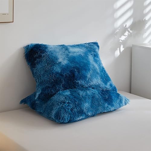 Miniatura 7 de Jeyfull Juego de edredón de lujo de piel sintética tamaño Queen juego de edredón de felpa lanuda de 3 piezas juego de ropa de cama ultra suave