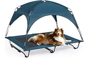 Elevated Dog Bed with Canopy for Large Dogs