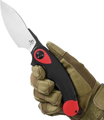 Miniatura 5 de Sitivien Cuchillo plegable de bolsillo ST157, hoja de acero Sandvik 14C28N con mango G10, cuchillos de herramientas EDC de la serie china del