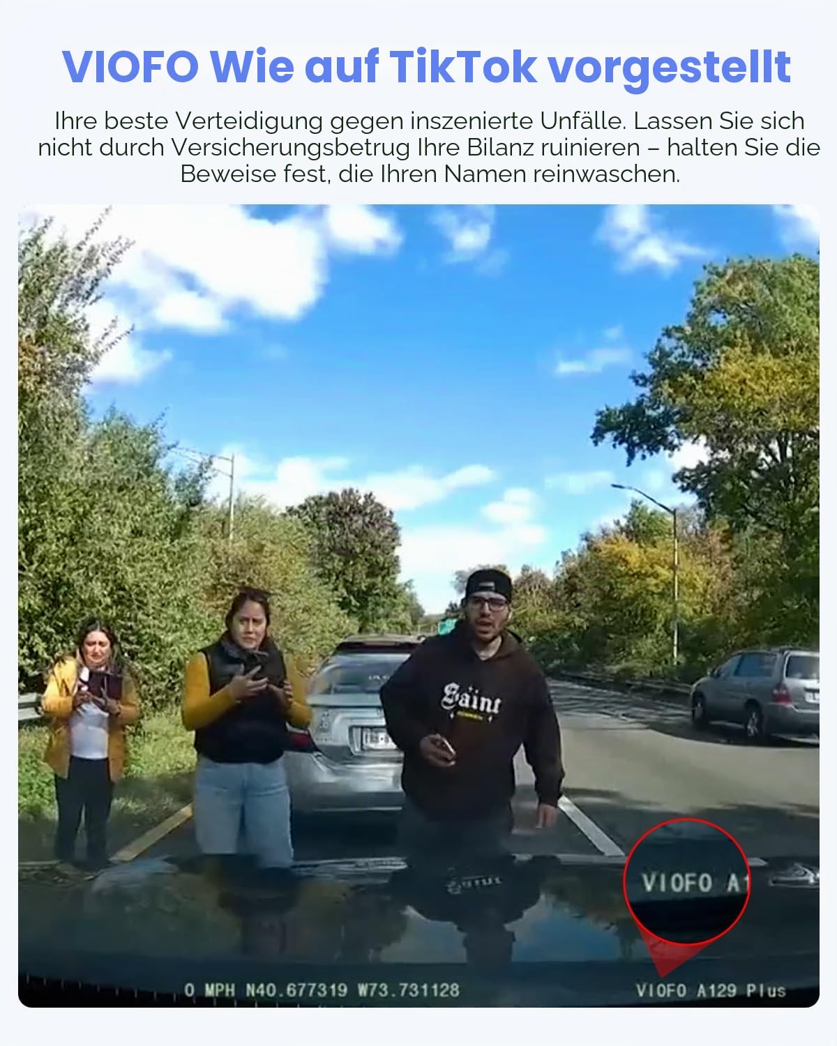 VIOFO A119 V3 Dashcam 2K 60fps GPS 24h Parkmodus Frontkamera 2560x1600P Quad HD IMX355 5MP HDR Nachtsicht Mini Dash Cam 140° Weitwinkel