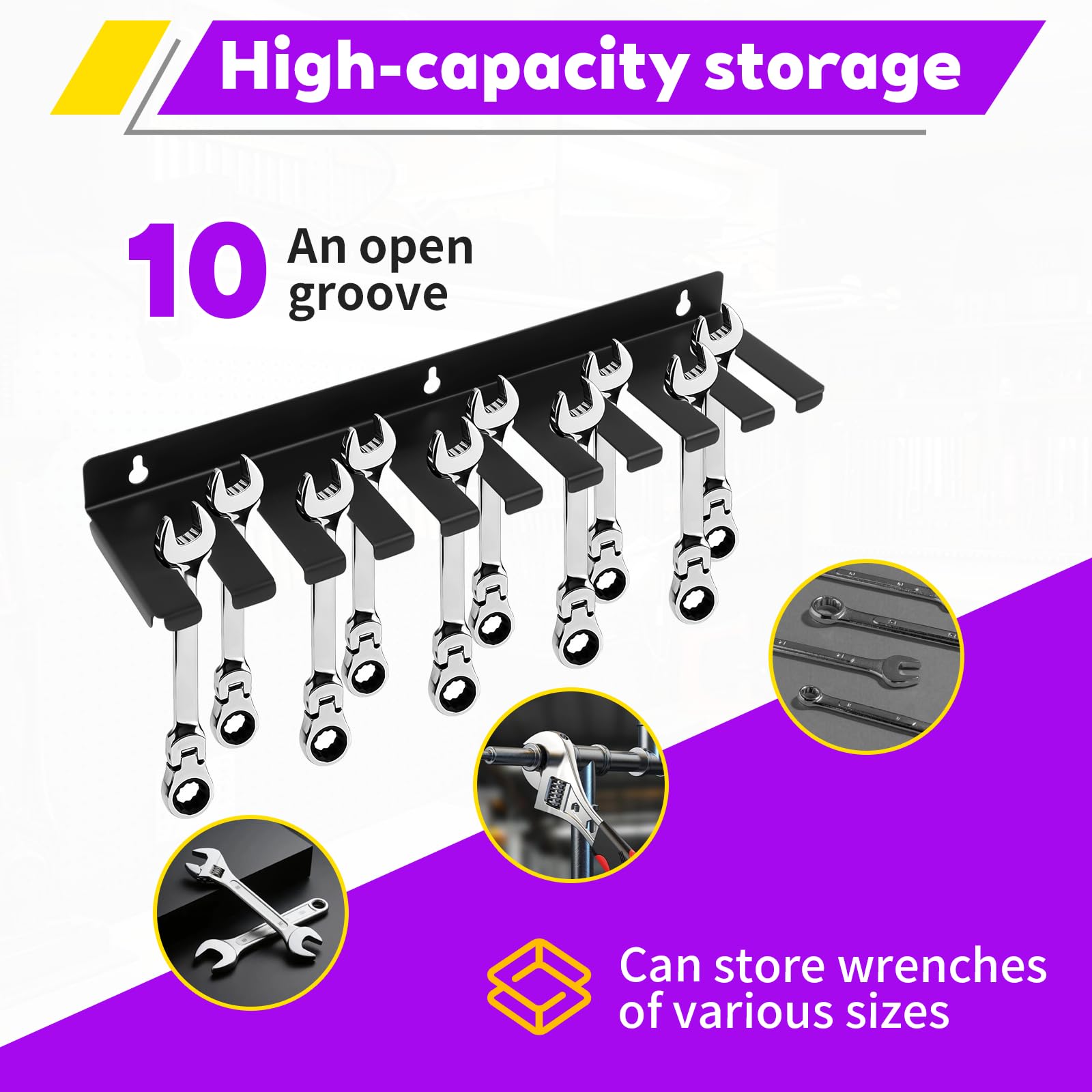 Supporto da Parete per Utensili in Acciaio al Carbonio con Viti e Tasselli, Parete Attrezzata Officina Porta Cacciaviti 35 cm per Garage, Magazzino, Officina e Banco Lavoro, Nero