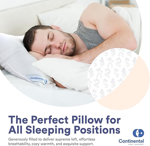 Miniatura 4 de Juego de 2 almohadas de plumas de ganso de lujo, tamaño súper estándarQueen, fabricadas en Nueva York, almohadas de cama transpirables para dormir,