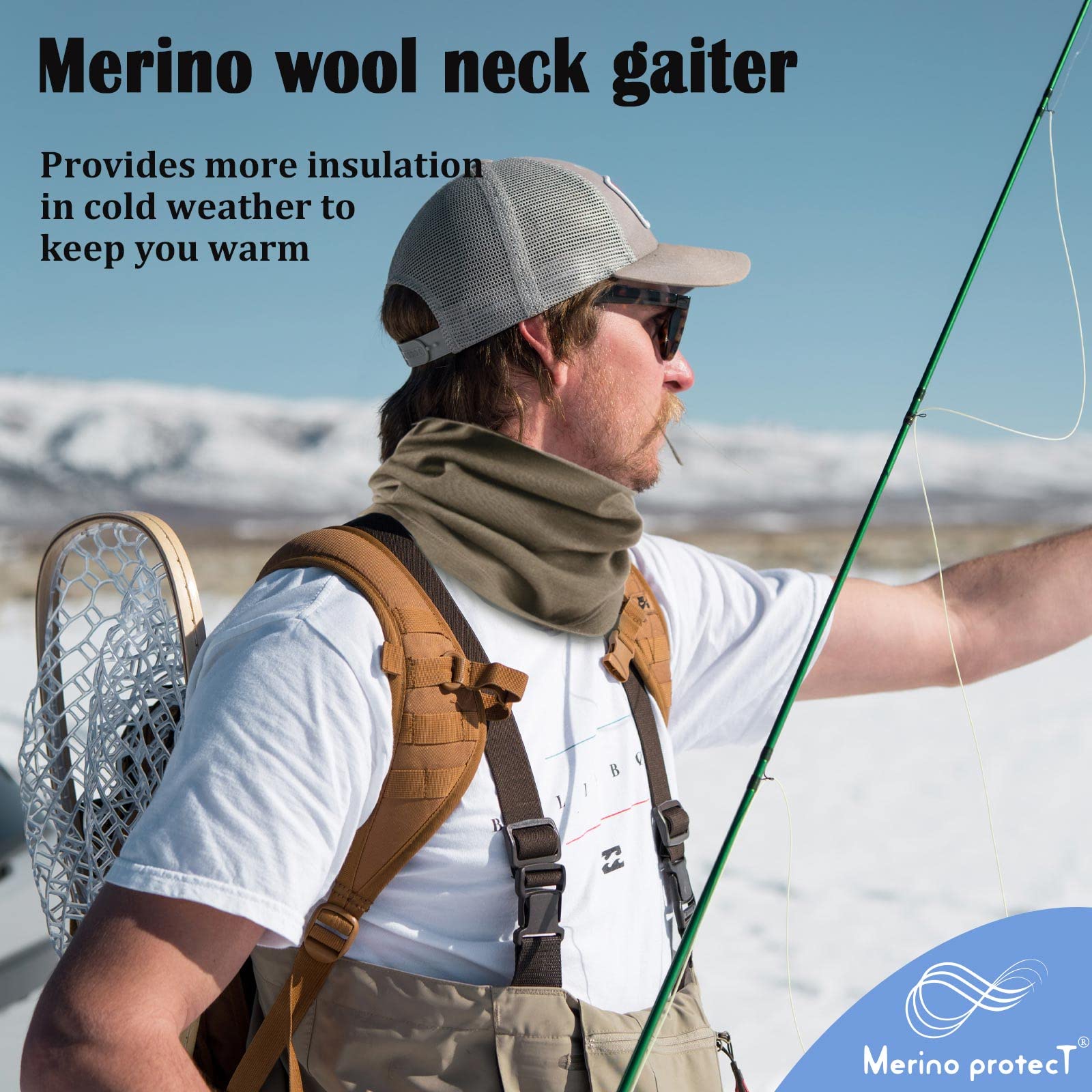 Merino Protect 100% Wełna Merino Męska Damska Ciepła Oddychająca Szalik Lekka Opaska Na Głowę Odpowiednia Do Motocykli Trekkingu Polowania