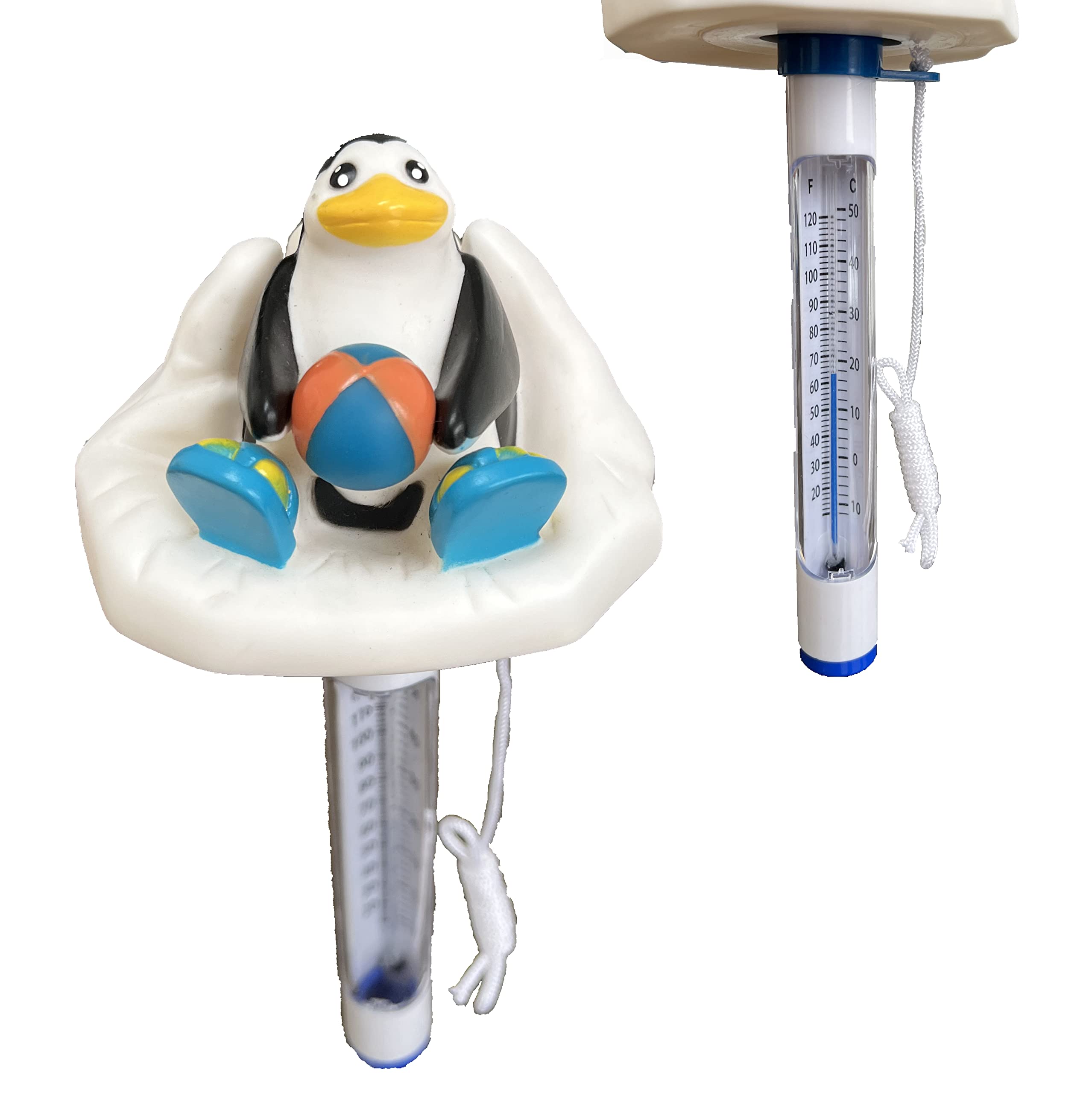 Floating Penguin Thermometer With String For Swimming Pool Hot Tub Open Water Swim