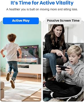 AR Motion Game Console for Kids and Family: Plug and Play TV Video Game for Indoor Active Play Family Fun Parties - Gift for Boys and Girls 3+ (Grey and Black)