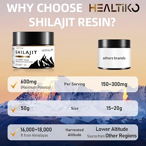 Miniatura 5 de Shilajit - Resina Shilajit orgánica pura del Himalaya, 600 mg de potencia máxima, grado dorado, Shilajit, natural, auténtico, con más de 85