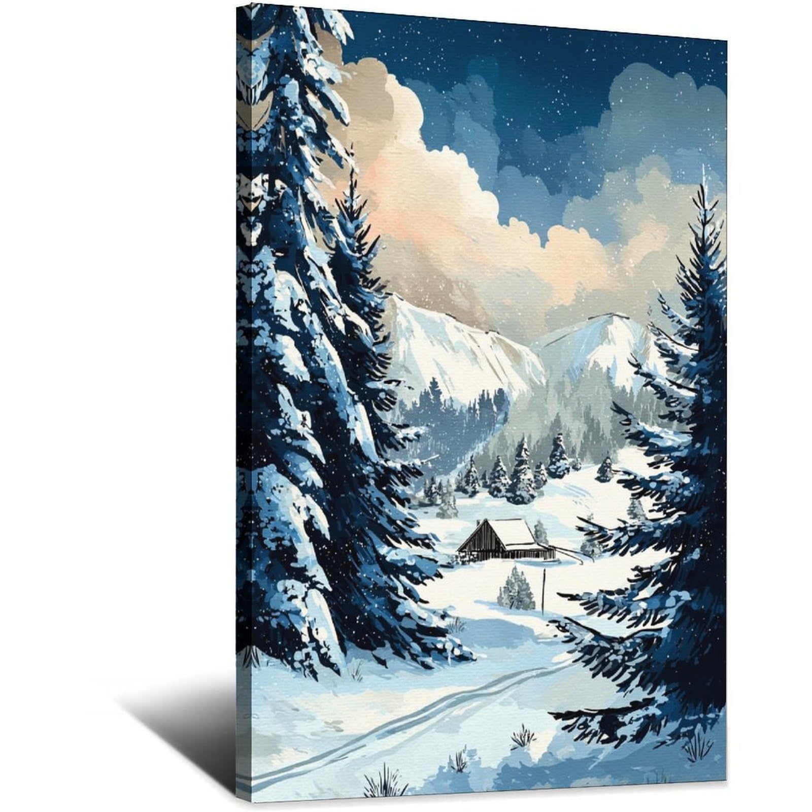 Kitzbuhel Ski Poster 24x36inch(60x90cm) Vintage Watercolor Canvas Art