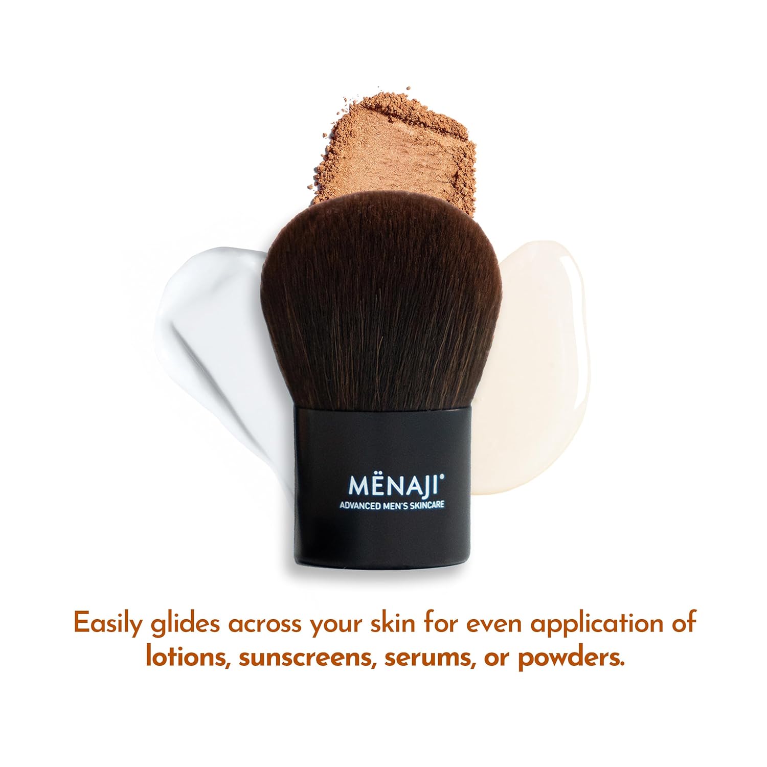 MENAJI Deluxe Kabuki Brush for Men - Professional Makeup Foundation Brush for Powder, Liquid & Cream - Travel-Friendly makeup Brushes for Flawless Application
