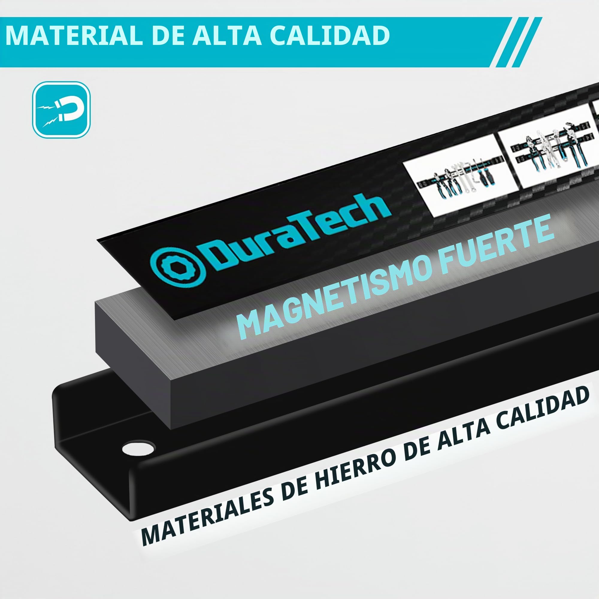 DURATECH Portaherramientas Magnético de 4 Piezas, Soporte Magnético para Herramientas
