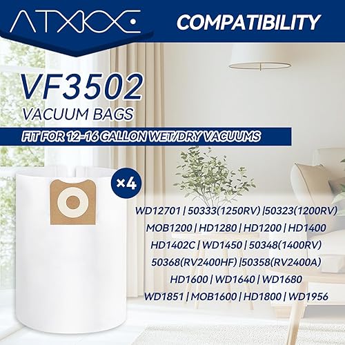 Miniatura 41 de ATXKXE VF5000 Filtro de repuesto para aspiradoras ridgd de 5 a 20 galones en seco y húmedo WD1450 WD0970 WD1270 WD09700 WD06700 WD1680 WD1851