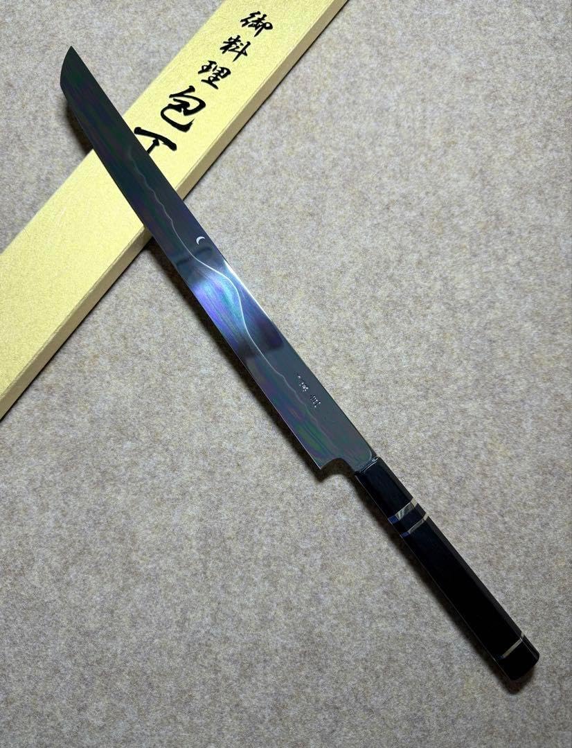 池田美和氏 蛸引 先丸 水本焼 白一鋼 全鏡面 尺ー寸 包丁
