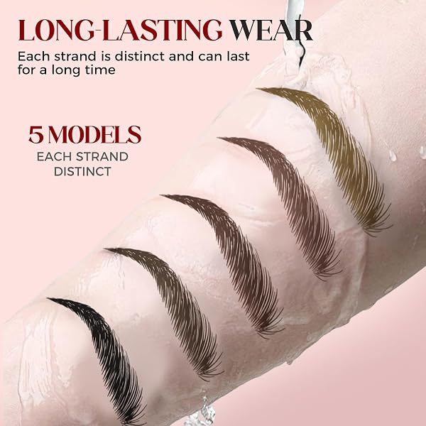 Microblading Eyebrow Pen, 2026 New 4-Tip 3D Eyebrow Pencil, Waterproof Long-Lasting Fine Stroke Contouring Pen, Premium Natural Brow Makeup for All-Day Wear (Light Coffee) - 5