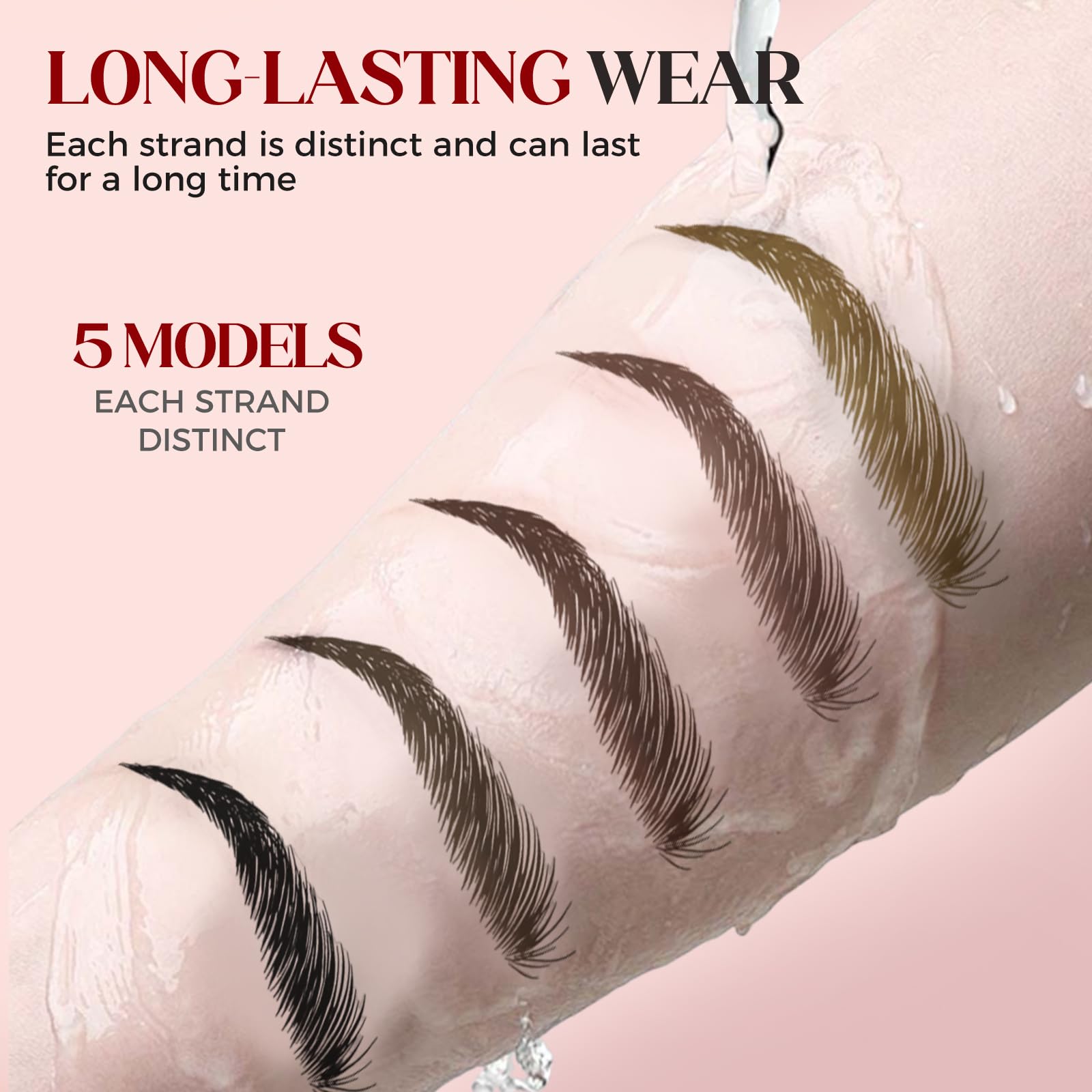 Microblading Eyebrow Pen, 2026 New 4-Tip 3D Eyebrow Pencil, Waterproof Long-Lasting Fine Stroke Contouring Pen, Premium Natural Brow Makeup for All-Day Wear (Light Coffee) — view 5