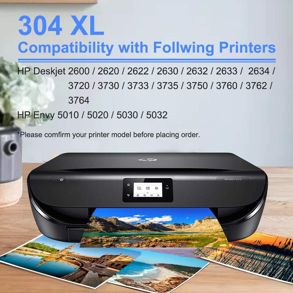 Amazon.com: Poyet 304 XL Cartucho de tinta remanufacturado de repuesto para  HP 304XL HP304 XL HP 304 negro compatible con HP Envy 5010 5020 5030 HP  Deskjet 2620 2622 2630 3720 3730 3733 (1 negro) : Productos de Oficina
