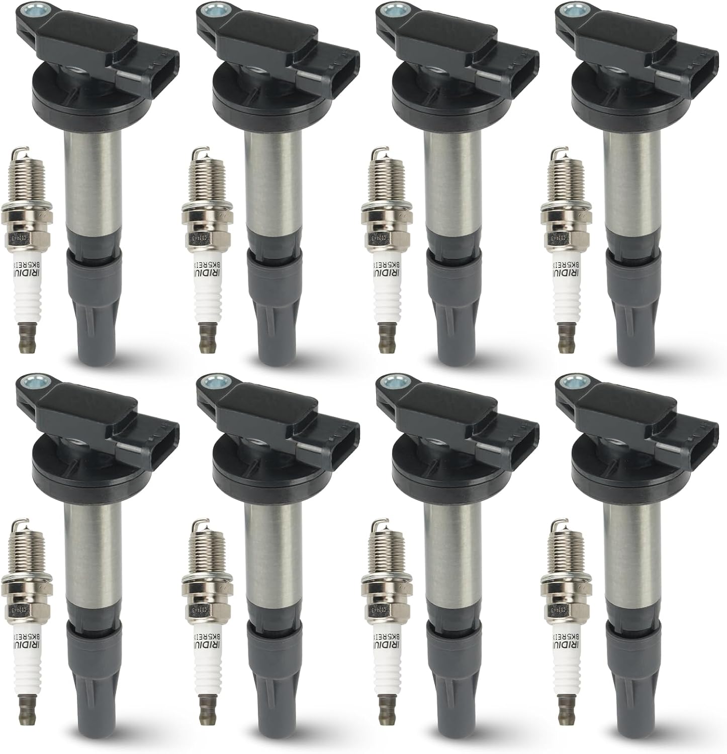 8PCS Ignition Coil Pack with 8PCS Iridium Spark Plug Compatible with Jaguar S-TYPE Super V8 VANDEN PLAS XF XJ8 XJR XK XK8 XKR Land Rover LR3 Range Rover Sport V8 4.2L 4.4L, Replace for UF519