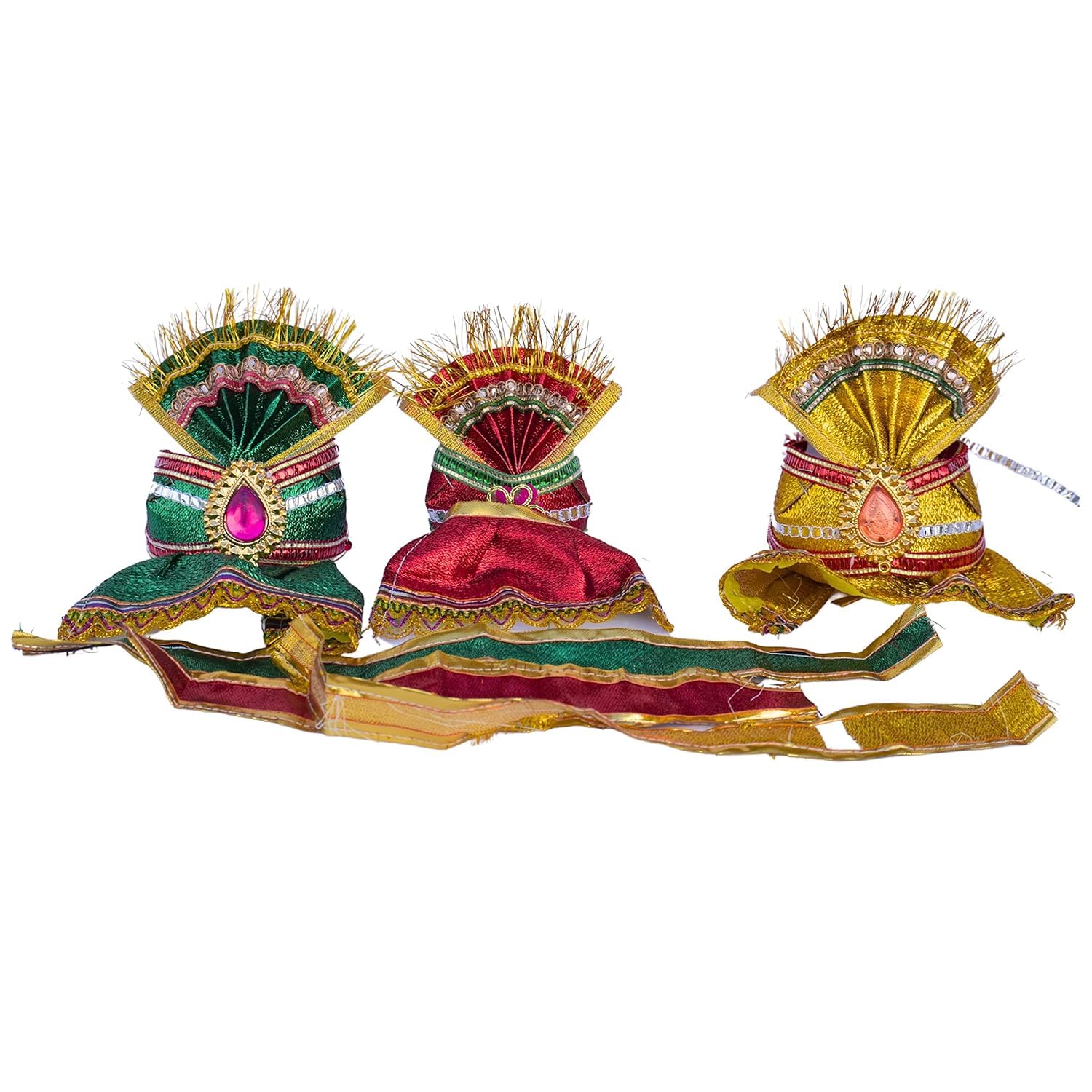 RealCraft; INSPIRING LIFES Beautiful Traditional Dress Set for 6-Inch Jagannath Idol – Multicolour Pagadi & Vastra Outfit for Lord Jagannath (Pack of 1)-image-1