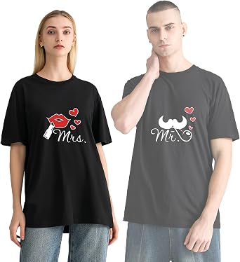 Matching Couple Shirt Mr Mrs Shirt, Matching Shirt for Just Married Couple Pack of 1 Shirt