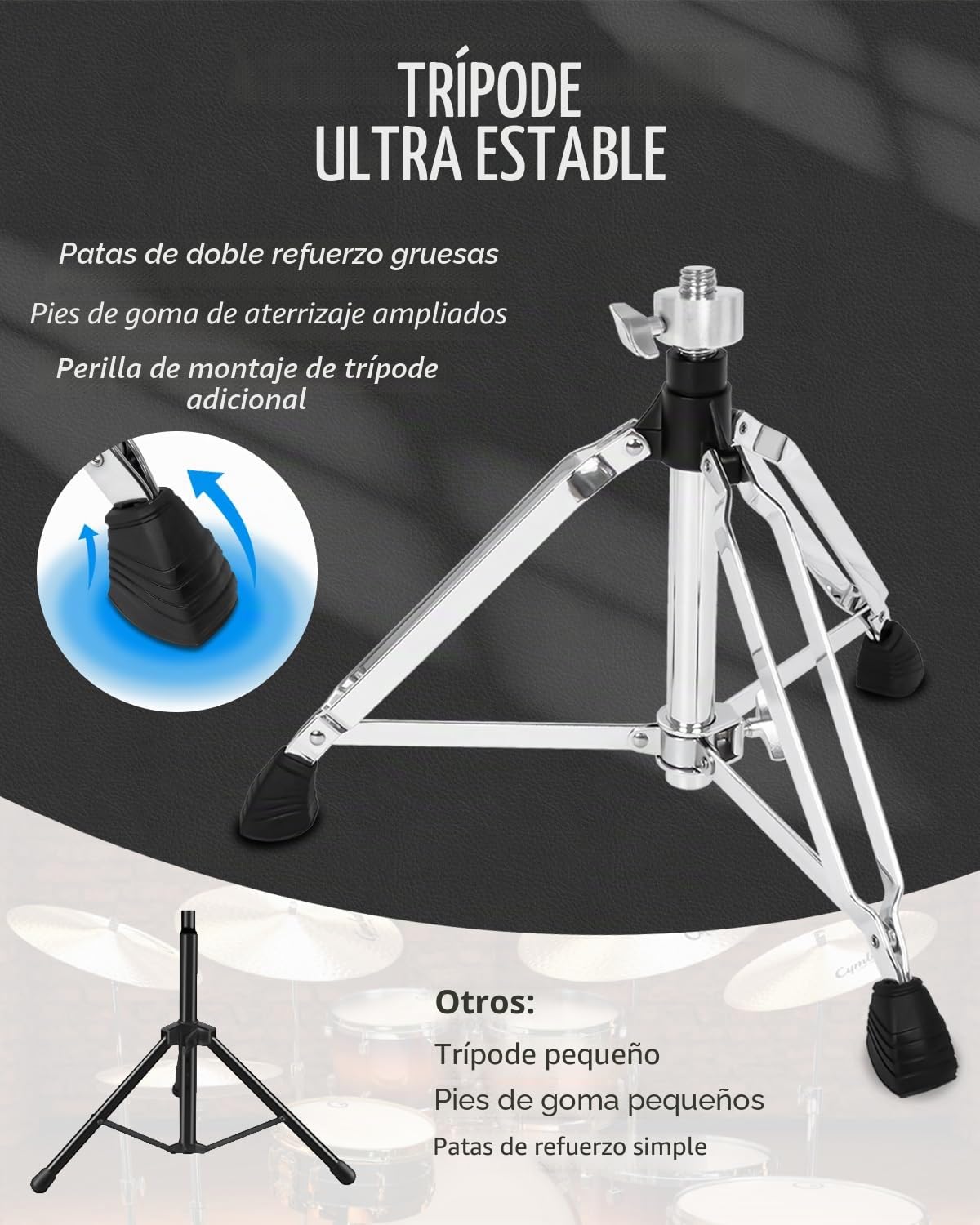 STRICH Saddle Drum Throne Seat SDB-30 - Taburete giratorio y acolchado ajustable para guitarra, silla de tambor ampliada estilo motocicleta resistente