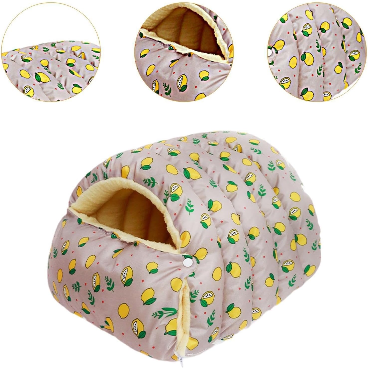 Removable and Washable Winter Closed-Off Cat Bed, Warmth Cozy Comfort Plush Pet Cave, Winter Cozy Safe Hideaway Soft Bed Sleeping Nest for Cats and Dogs
