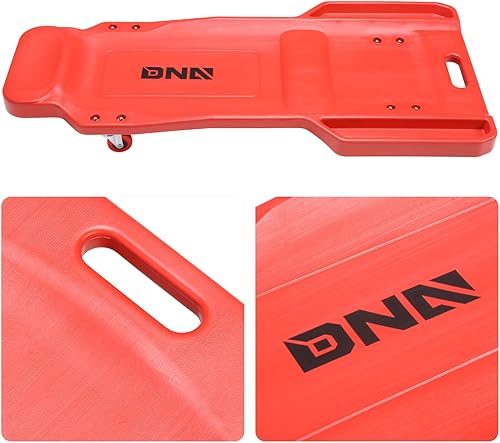 Miniatura 10 de DNA MOTORING 38 pulgadas de plástico de perfil bajo con ruedas para garaje con bolsillos laterales y 6 ruedas, color rojo, TOOLS-00390