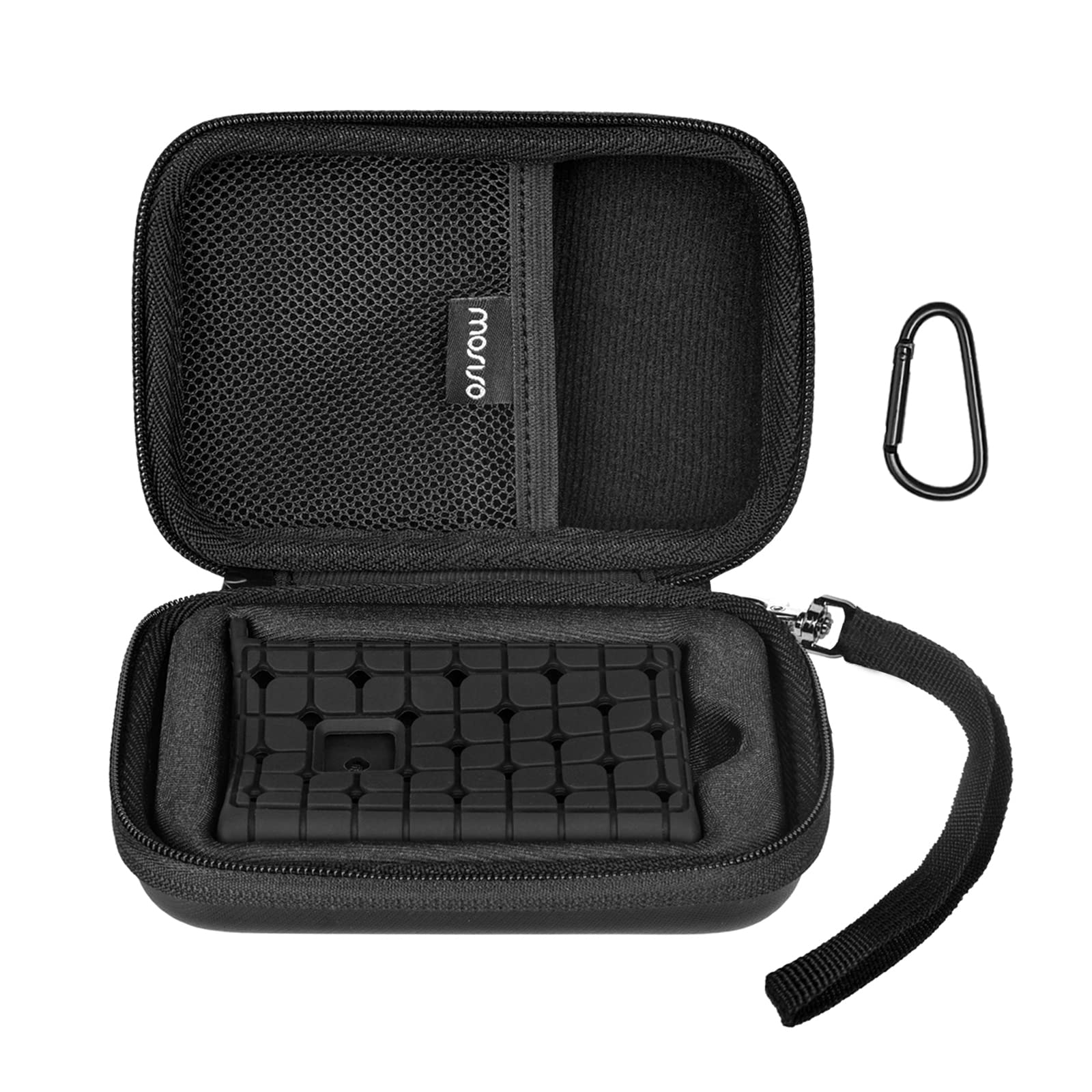 MOSISO Hard Case Compatible with Samsung T7&T7 Touch 2020 Portable SSD 2TB 1TB 500GB 3.2 External Solid State Drive,Portable EVA Travel Carrying Case Storage Bag with Silicone Cover&Hand Strap, Black