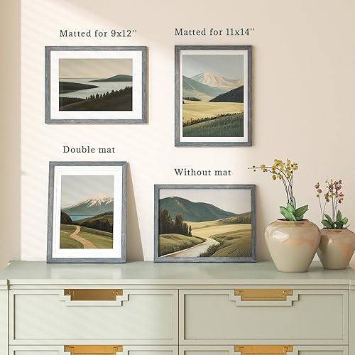 Vista 119 de Egofine Portarretratos de 9 x 12 pulgadas hecho de madera maciza con plexiglás, fotos de 5 x 7/6 x 8 con paspartú o de 9 x 12 pulgadas sin paspartú