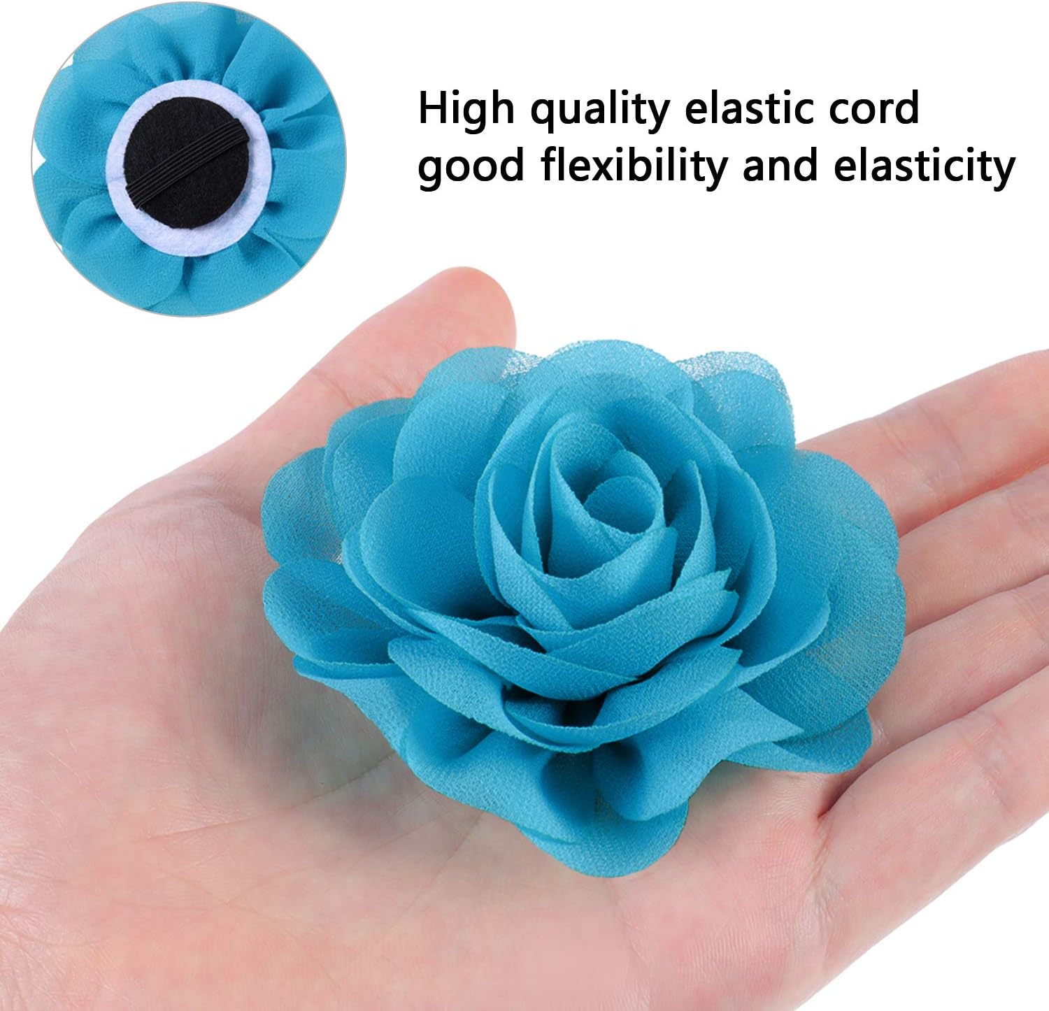 4 Pieces Dog Flower Bow Collar Multicolored Pet Bow Collar Dog Charms Flower Set for Puppy Dog Collar Cat Pet Grooming Accessories (Royal Blue, Light Green, Lake Blue, Purple)