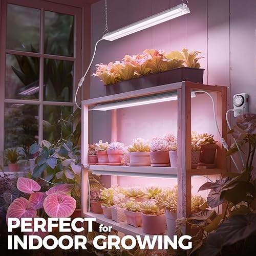 Miniatura 30 de Barrina Luces de cultivo para inicio de semillas, alto PPFD, espectro completo, enlazables, luces de cultivo colgantes para plantas