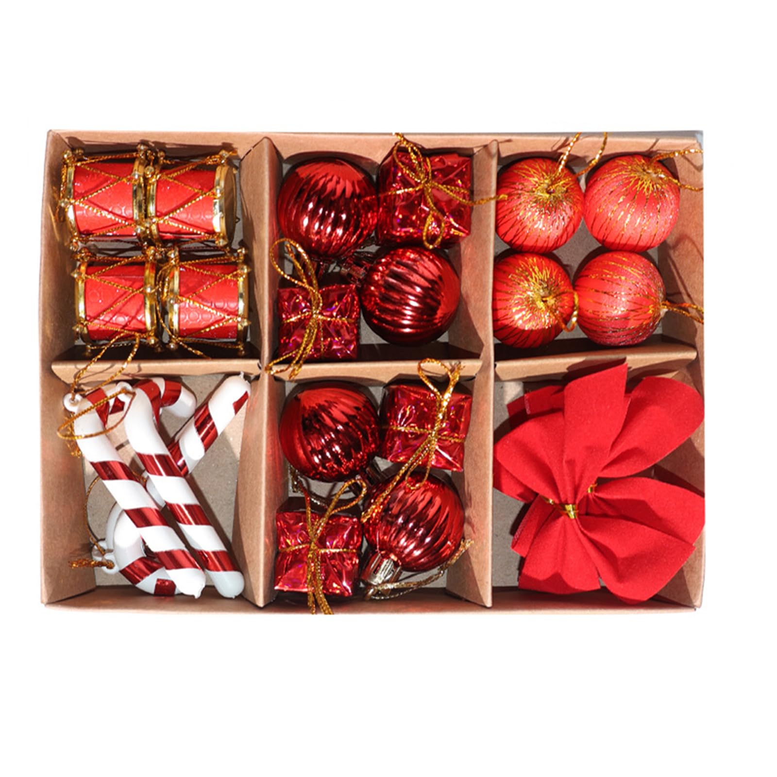 carotoe 24Pcs Christmas Baubles Hanging Ornament Shatterproof Foam Ball Ornament for Christmas Tree Wreath Mantels Unbreakable Tree