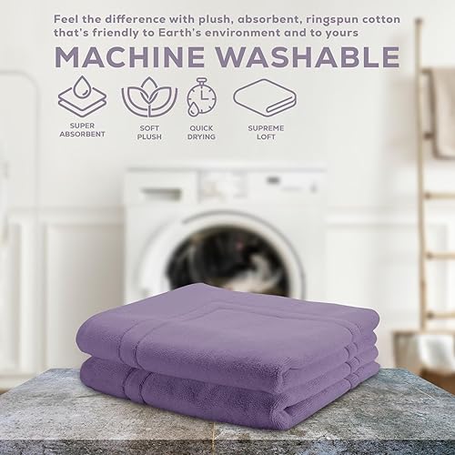 Miniatura 8 de ALIBI Juego de toallas de baño  Paquete de 2 toallas de algodón de lujo súper suaves y absorbentes, para hotel, spa, ducha y baño (no es una