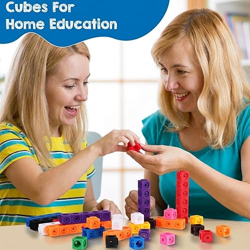 Miniatura 3 de Libima Juego de cubos de matemáticas de 500 piezas, aprendizaje manipulativo, educativo, tronco, conectar, cubo, número, conteo, bloques
