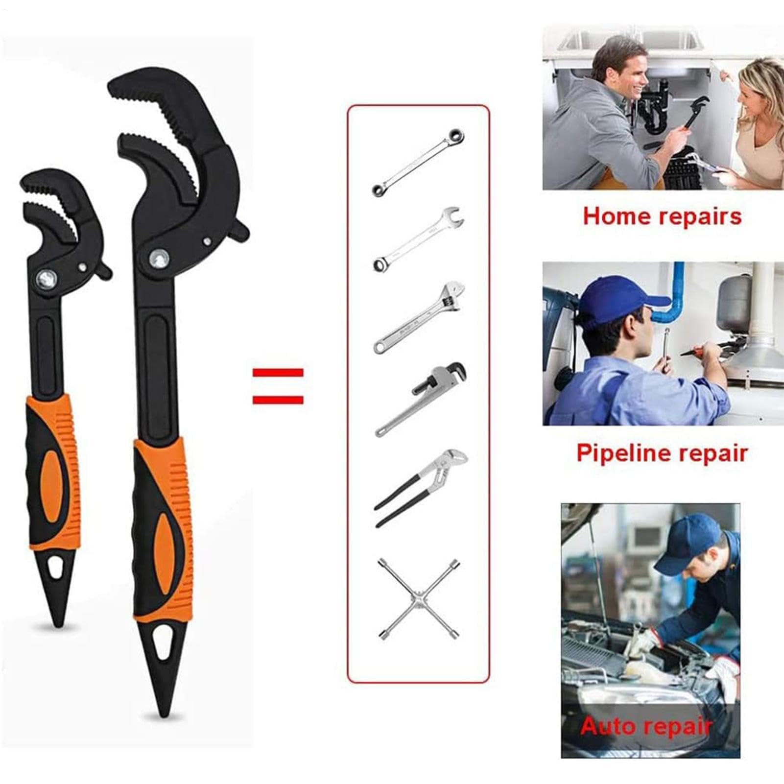 Llave autoblocante 2 Herramientas De Acero Al Carbono