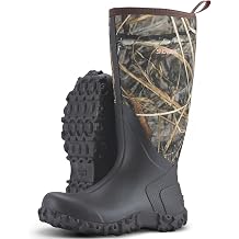 Showave Rain Boots for Men Waterproof Insulated Rubber Neoprene Boots Heavy-duty Mud Boot for Farming Raining Fishing Gardening Yard Work