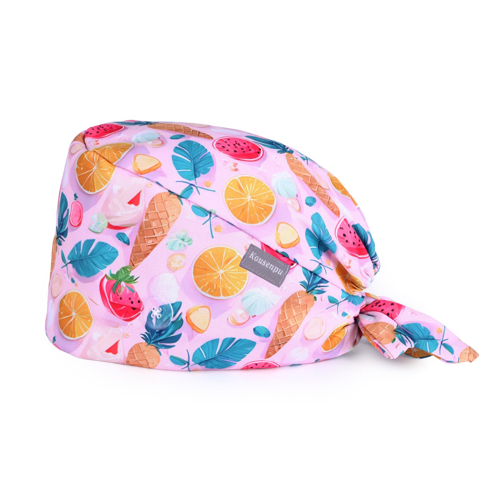 Kousenpu Scrub Caps for Women, Adjustable with Side Buttons, Cute