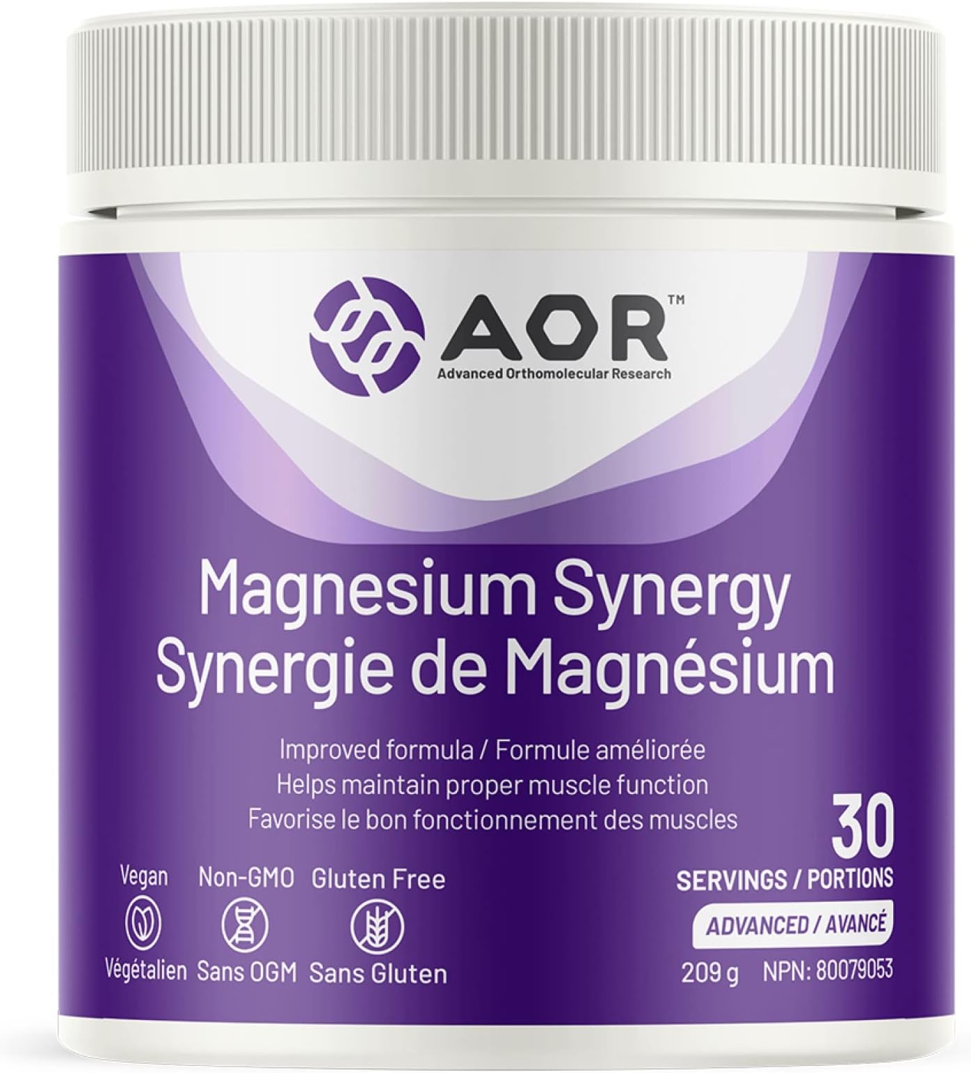 AOR - Magnesium Synergy 209g Powder - Helps Maintain Proper Muscle Function