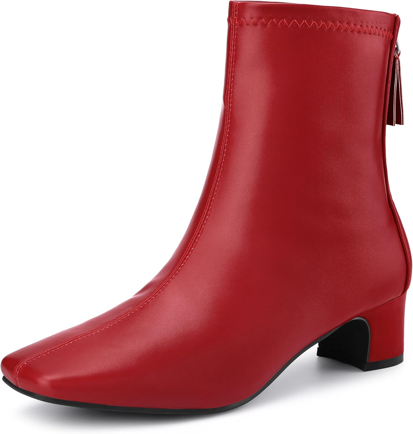 Allegra K Women's Square Toe Block Heels Ankle Boots